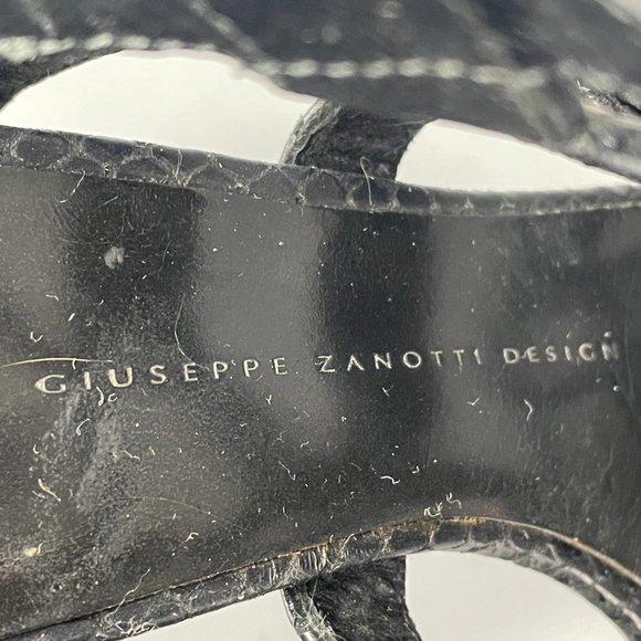 Giusuppe Zanotti Black python Gladiator Strappy Heels Sandals, Size 38.5 - Picture 13 of 13